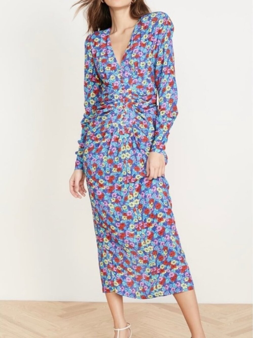 Rotate Birger Christensen Heather Floral Long Sleeve Midi Dress | 10 - Picture 8 of 8